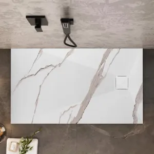 Obrazek Brodzik prostokątny Magnum Carrara White 80x100x2,5 Rea K7004