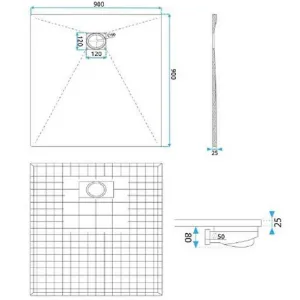 Obrazek Brodzik prostokątny Magnum white 80x100