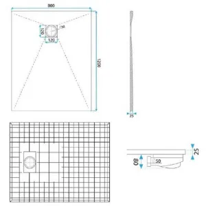 Obrazek Brodzik prostokątny Magnum white 80x120