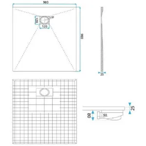 Obrazek Brodzik kwadratowy Magnum white 90x90