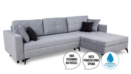 Obrazek Narożnik z pojemnikiem na pościel Foster popielaty