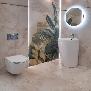 Obrazek Dekor 3 Alabaster Shine Leaves B 59,8/119,8