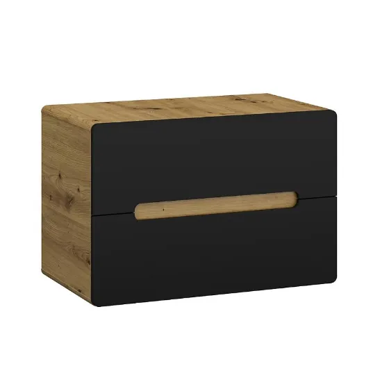 Obrazek Szafka Bronx 80 z blatem dąb artisan-czarny mat