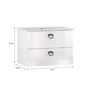 Obrazek Zestaw szafka z umywalką Teone 70 2S biały
