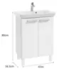 Obrazek Zestaw szafka z umywalką CAPRI D65 2D0S biały