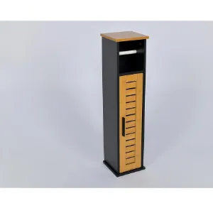 Obrazek Szafka na papier toaletowy czarna/dąb