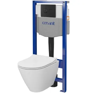 Obrazek Zestaw podtynkowy City Oval B989 przycisk czarny mat kółko pneumatyczny