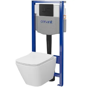 Obrazek Zestaw podtynkowy City Square B977 przycisk czarny mat kwadrat pneumatyczny