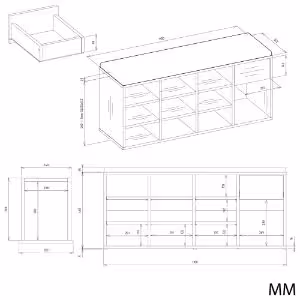 Obrazek Szafka na buty Allin antracyt/dąb artisan