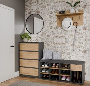 Obrazek Szafka na buty Allin antracyt/dąb artisan