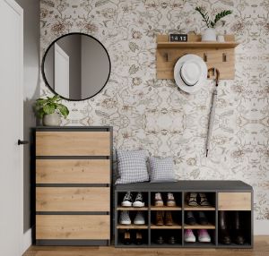 Obrazek Szafka na buty Allin antracyt/dąb artisan