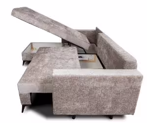 Obrazek Narożnik z dwoma pojemnikami na pościel Foster Lux beżowy