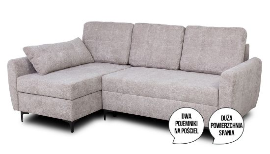 Obrazek Narożnik z funkcją spania Focus LUX prawy beż