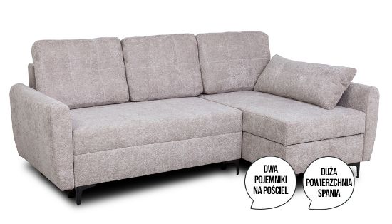 Obrazek Narożnik z funkcją spania Focus LUX lewy beż