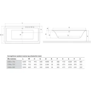 Obrazek Wanna Pryzmat Slim 160x75