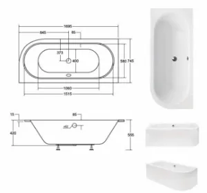 Obrazek Wanna Avita slim 170/75 L+nogi