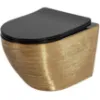 Obrazek Miska WC Carlo Mini Riml duroplast/Flat/Zm Brush Gold/Black