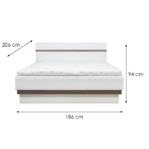 Obrazek Łózko z pojemnikiem Lionel 180x200 Li12 S.P. Dąb Sonoma Biały