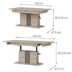 Obrazek Ławostół rozkładany Mati La13 Dąb Crem/Czarny