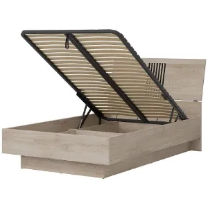 Obrazek Łóżko ze stelażem i pojemnikiem Mati 120x200 Mi18 Dąb Crem/Czarny