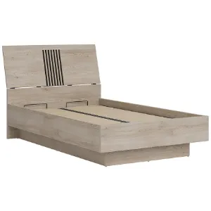 Obrazek Łóżko ze stelażem i pojemnikiem Mati 120x200 Mi18 Dąb Crem/Czarny