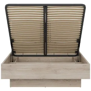 Obrazek Łóżko ze stelażem i pojemnikiem Mati 140x200 Mi18 Dąb Crem/Czarny