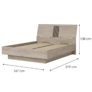 Obrazek Łóżko ze stelażem i pojemnikiem Mati 160x200 Mi18 Dąb Crem/Czarny