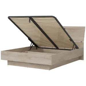 Obrazek Łóżko ze stelażem i pojemnikiem Mati 160x200 Mi18 Dąb Crem/Czarny