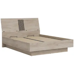 Obrazek Łóżko ze stelażem i pojemnikiem Mati 160x200 Mi18 Dąb Crem/Czarny