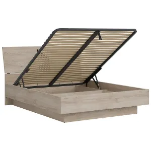 Obrazek Łóżko ze stelażem i pojemnikiem Mati 160x200 Mi18 Dąb Crem/Czarny