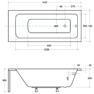 Obrazek Wanna Talia 140/70+nogi