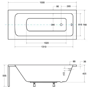 Obrazek Wanna Talia 150/70+nogi