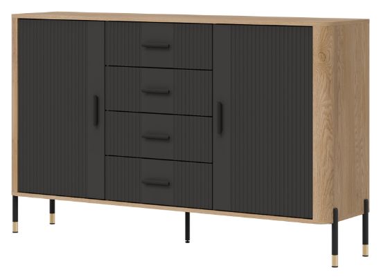 Obrazek Komoda dwudrzwiowa z szufladami Dante DT09 antracyt