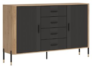 Obrazek Komoda dwudrzwiowa z szufladami Dante DT09 antracyt