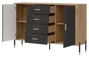 Obrazek Komoda dwudrzwiowa z szufladami Dante DT09 antracyt