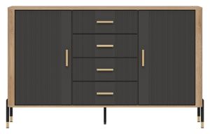 Obrazek Komoda dwudrzwiowa z szufladami Dante DT09 antracyt