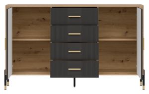 Obrazek Komoda dwudrzwiowa z szufladami Dante DT09 antracyt