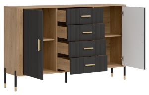 Obrazek Komoda dwudrzwiowa z szufladami Dante DT09 antracyt