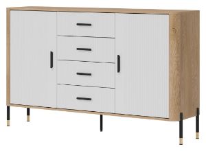 Obrazek Komoda dwudrzwiowa z szufladami Dante DT09 biały