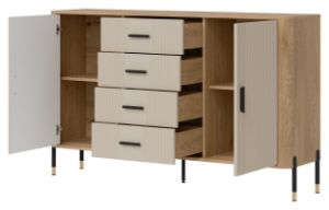 Obrazek Komoda dwudrzwiowa z szufladami Dante DT09 kaszmir