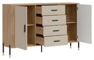 Obrazek Komoda dwudrzwiowa z szufladami Dante DT09 kaszmir