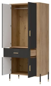 Obrazek Szafa czterodrzwiowa z szufladą Dante DT16 antracyt