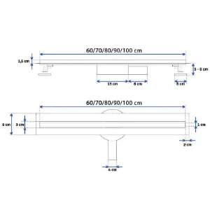 Obrazek Odwodnienie liniowe Neox Slim Pro 800 stal szczotkowana