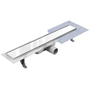 Obrazek Odwodnienie Liniowe Inox Białe Szkło 1000