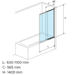 Obrazek Parawan LINER czarny profil kaex.2930.1100.lp