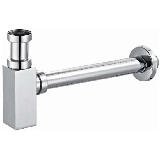 Obrazek Półsyfon butelkowy ozdobny kwadrat chrom Lux