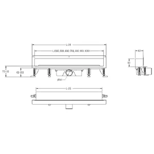 Obrazek Odpływ liniowy ścienny z maskownicą 500 OSS50SET