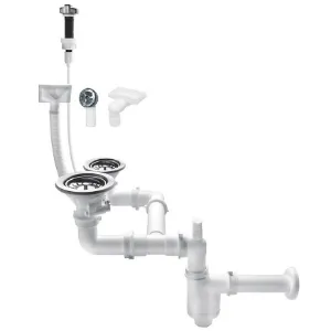 Obrazek Syfon zlew automat 2-kom wyjście pralka zmywarka 19041