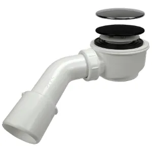 Obrazek Syfon brodzikowy Fi 50 czyszczony od góry grzybek chrom/czarny mat 2613