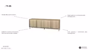 Obrazek Komoda RTV czterodrzwiowa Tivoli TI-05 dąb cremona torro